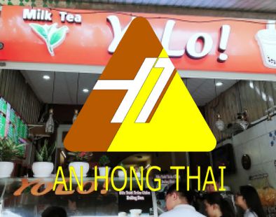 Cung cấp thiết bị quầy pha chế trà sữa inox cho thương hiệu trà sữa Yolo